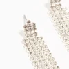 Diamante Cup Chain Multiple Stud Silver Earrings 2-Pack