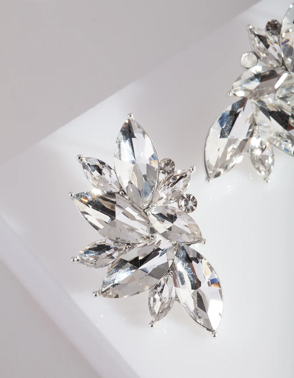 Diamante Fan Stud Earrings