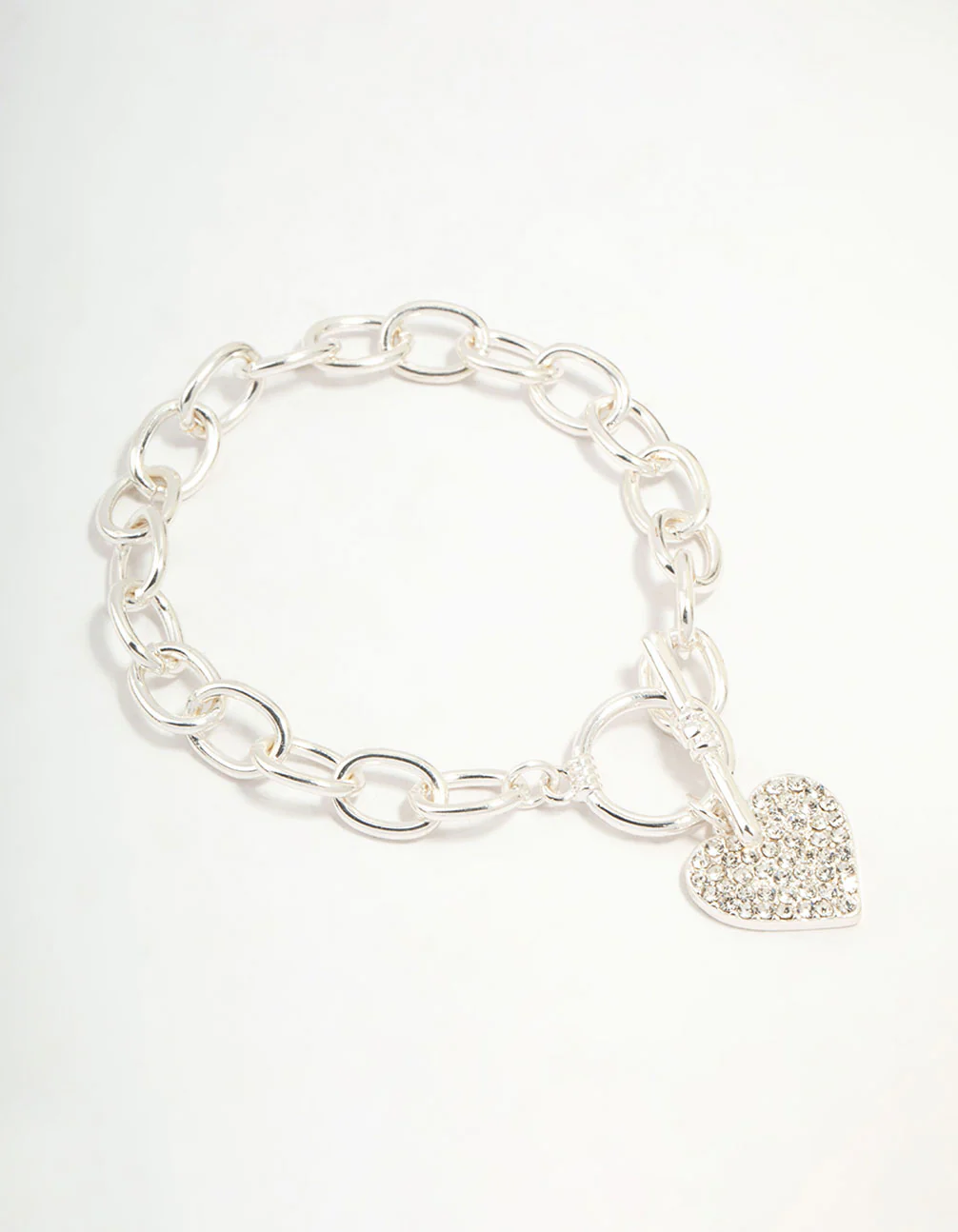 3099-diamante-heart-silver-t-o-bracelet-1.webp Diamante Heart Silver T & O Bracelet
