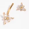 Gold Plated Surgical Steel Flower Belly Bar