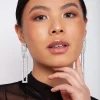 Diamante Rectangle Drop Earrings
