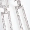 Diamante Rectangle Drop Earrings