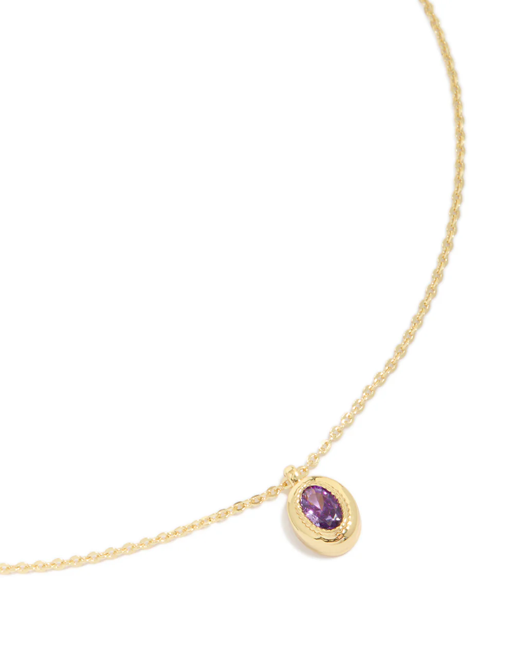 311-gold-plated-brass-light-amethyst-cubic-zirconia-june-birthstone-necklace-2.webp Gold Plated Brass Light Amethyst Cubic Zirconia June Birthstone Necklace