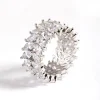 Diamantemond Simulant s Silver Marquise Statement Ring