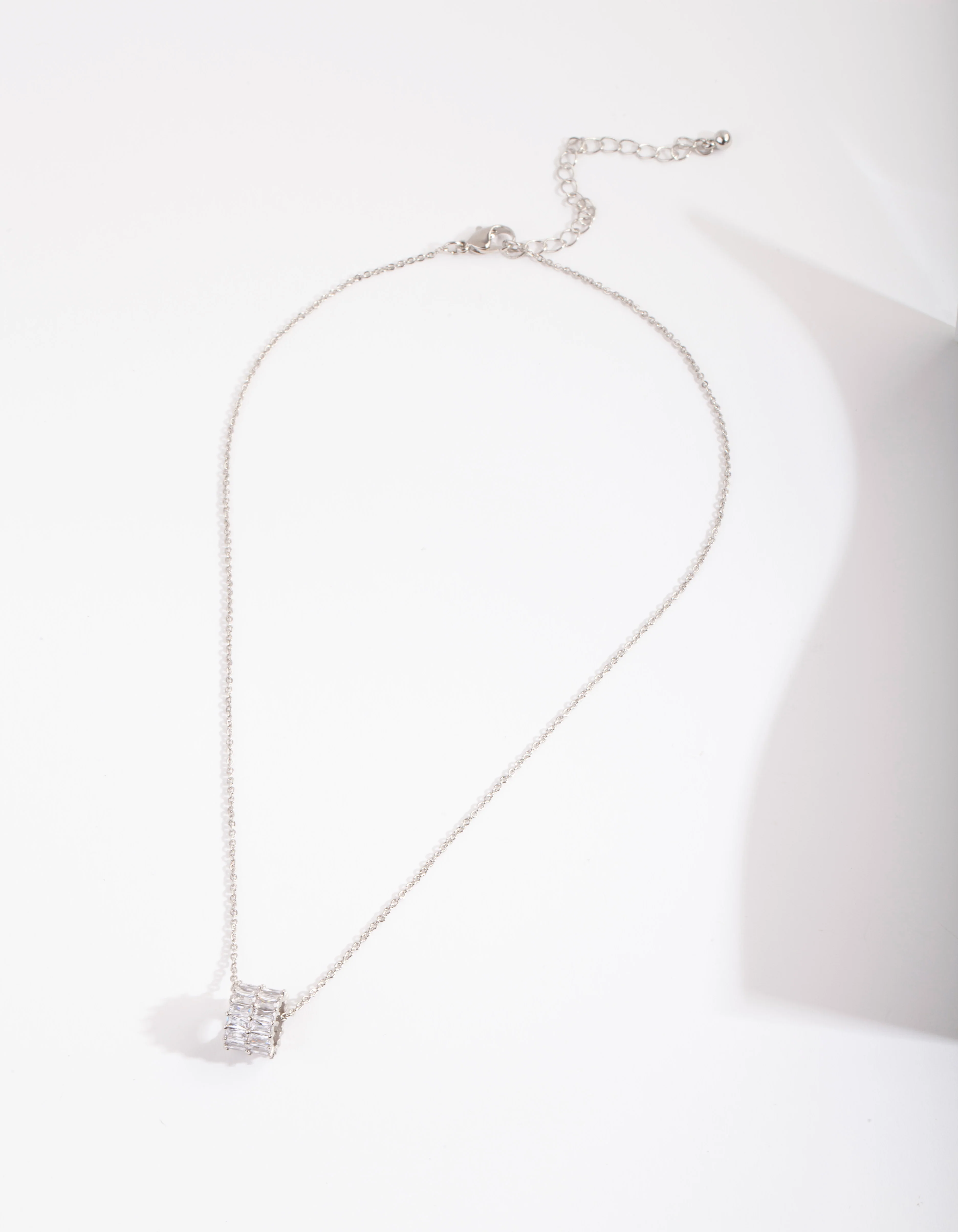 3128-diamond-simulant-double-row-baguette-necklace-2.webp Diamond Simulant Double Row Baguette Necklace