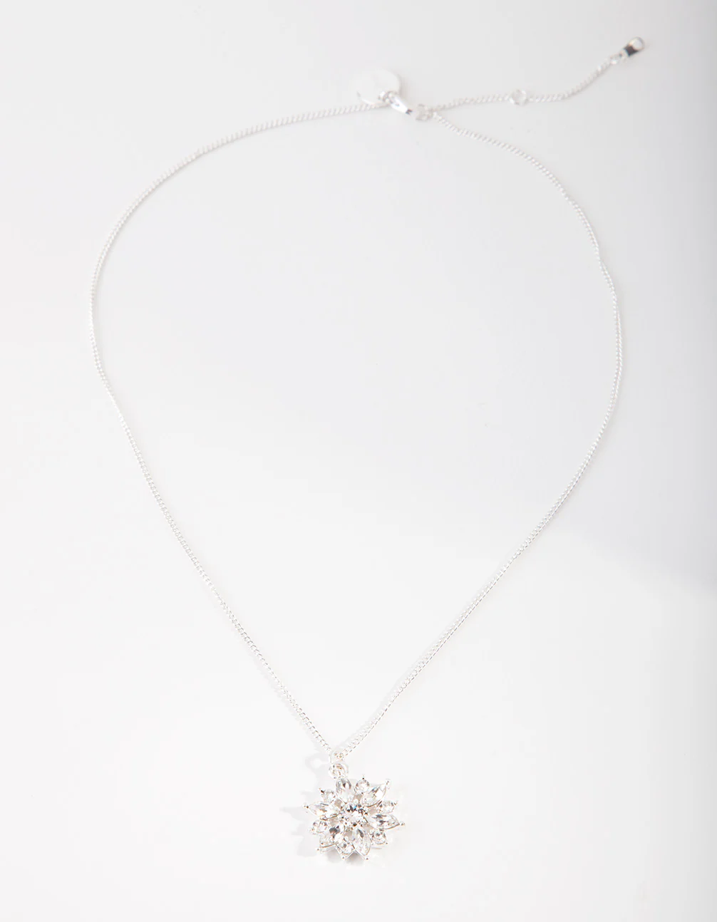 Diamond Simulant Flower Necklace