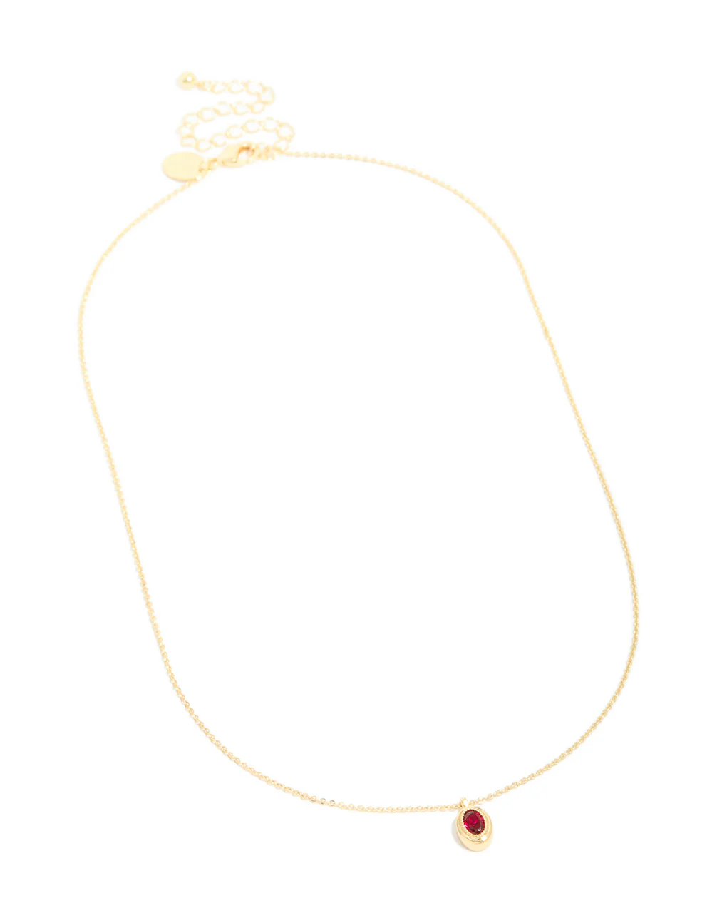 313-gold-plated-brass-ruby-cubic-zirconia-july-birthstone-necklace-4.webp Gold Plated Brass Ruby Cubic Zirconia July Birthstone Necklace