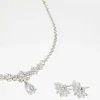 Diamond Simulant Flower Necklace & Earrings Set
