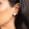 Diamond Simulant Flower Necklace & Earrings Set