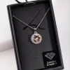 Diamond Simulant Peach Circle Necklace