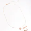 Diamond Simulant Rose Gold Double Teardrop Necklace & Earring Set