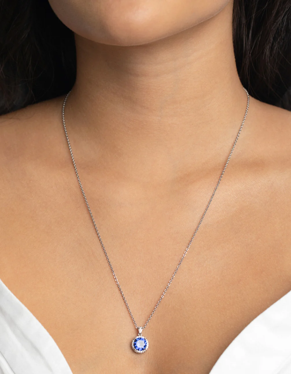 3143-diamond-simulant-sapphire-halo-necklace-2.webp Diamond Simulant Sapphire Halo Necklace