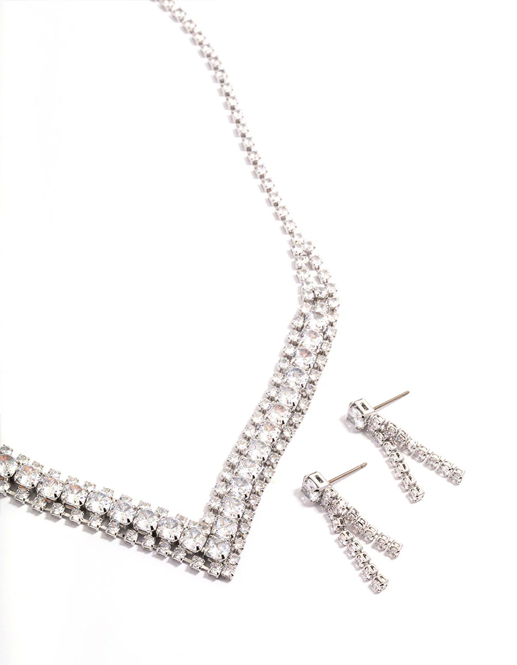 3146-diamond-simulant-silver-drop-earring-necklace-set-1.webp Diamond Simulant Silver Drop Earring & Necklace Set