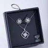 Diamond Simulant Twist Flower Jewellery Set