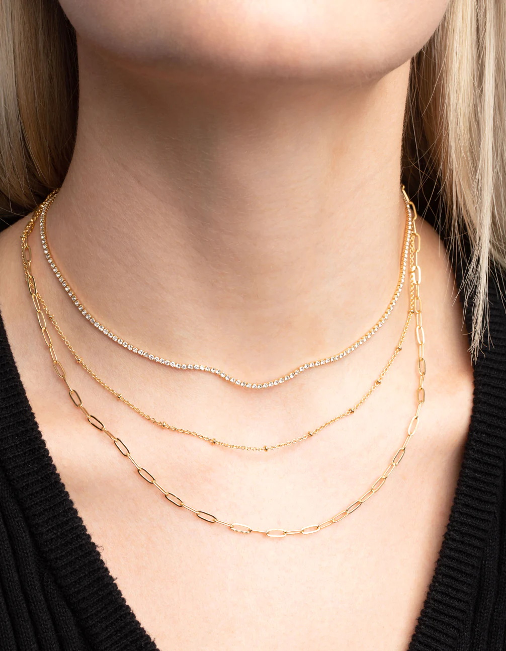 315-gold-plated-chain-layered-necklace-2.webp Gold Plated Chain Layered Necklace