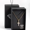 3150-diamond-simulants-gold-tiny-cross-necklace-2.webp Diamond Simulants Gold Tiny Cross Necklace
