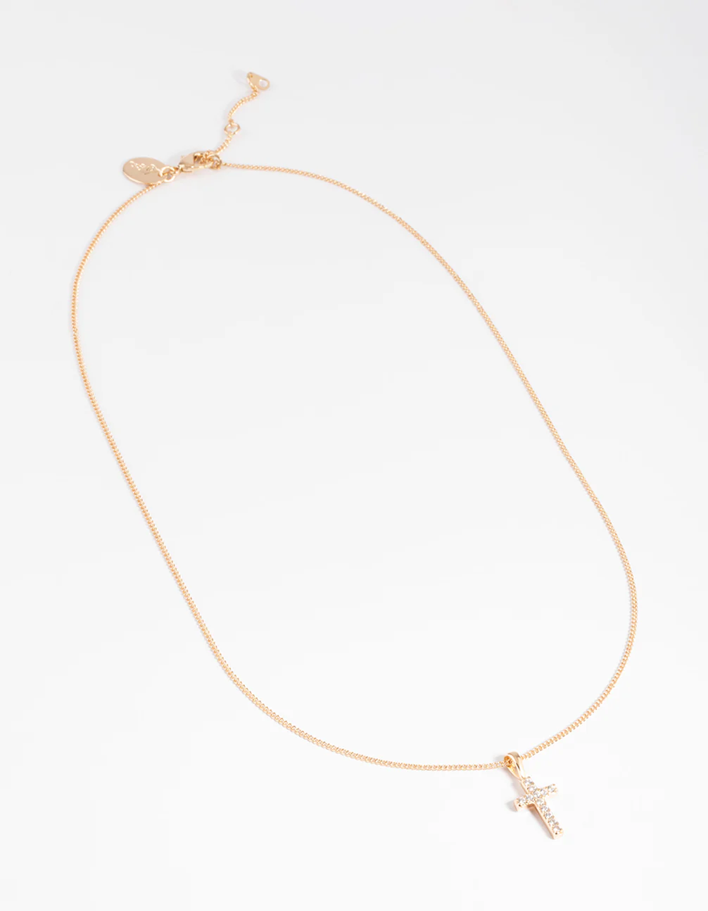 3150-diamond-simulants-gold-tiny-cross-necklace-3.webp Diamond Simulants Gold Tiny Cross Necklace