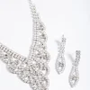 Diamond Simulants Silver Fancy Statement Earrings & Necklace Set