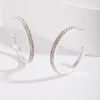 Double Row Diamante Hoop Earrings