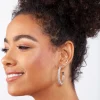 Double Row Diamante Hoop Earrings