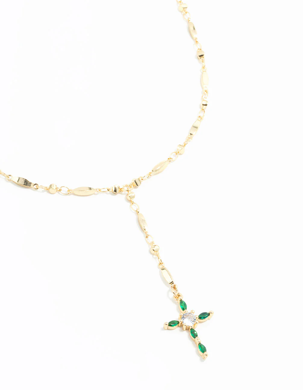 3177-emerald-cross-chain-y-necklace-1.webp Emerald Cross Chain Y-Necklace