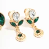 Emerald Diamante Mixed Shape Clip On Earrings 4-Pack