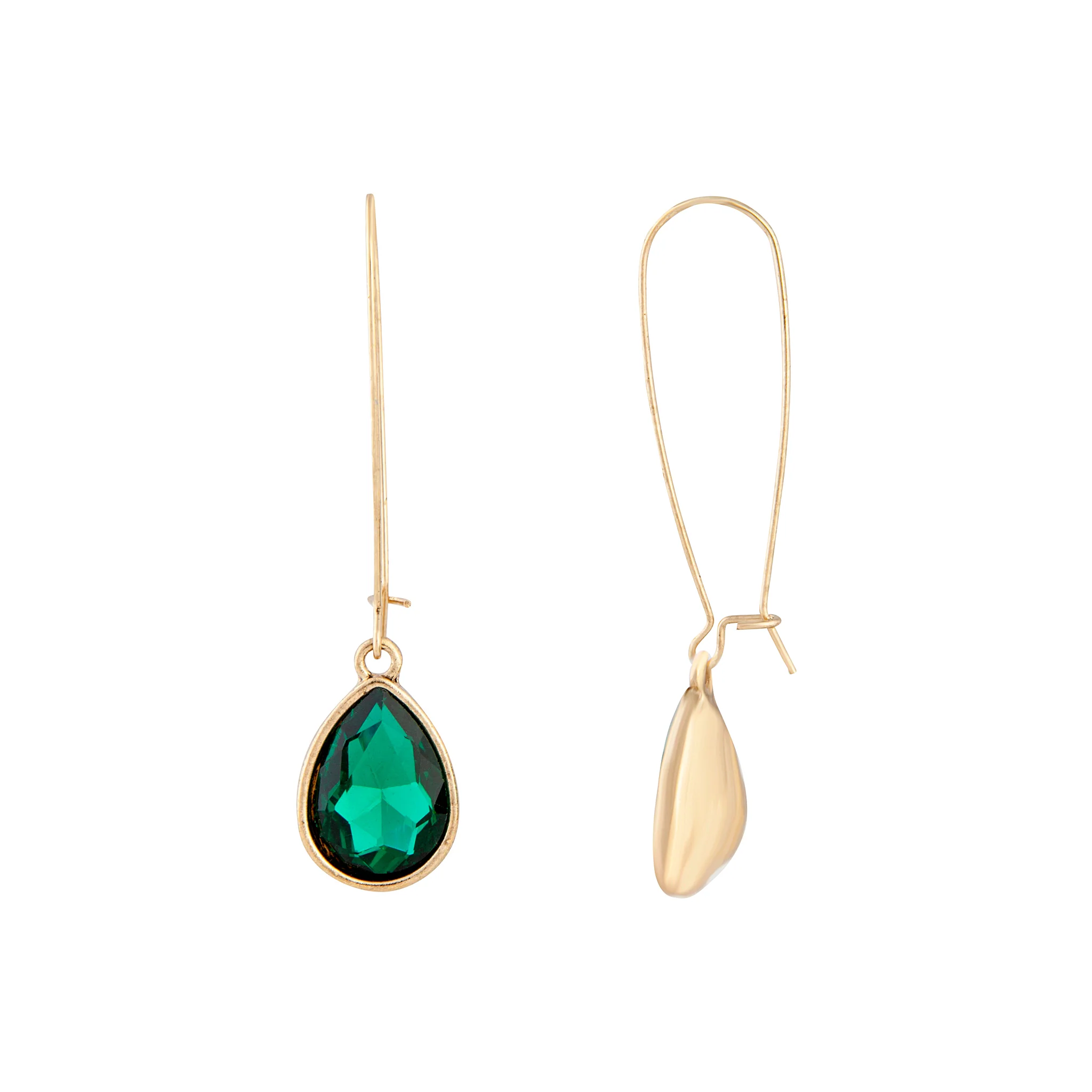 3182-emerald-gold-diamante-fish-hook-earrings-1.webp Emerald Gold Diamante Fish Hook Earrings