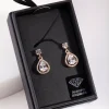 3190-encircled-mini-diamond-simulant-pear-drop-earrings-1.webp Encircled Mini Diamond Simulant Pear Drop Earrings