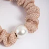 Fabric Glitter & Pearl Scrunchie
