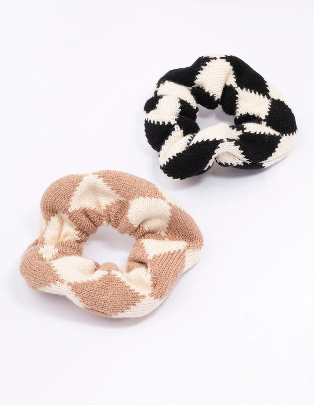 3223-fabric-knotted-checkered-hair-scrunchie-2-pack-1.webp Fabric Knotted Checkered Hair Scrunchie 2-Pack