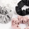 Fabric Mixed Diamante Scrunchie  4-Pack