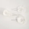 Fabric Pearl Flower Bun Pins