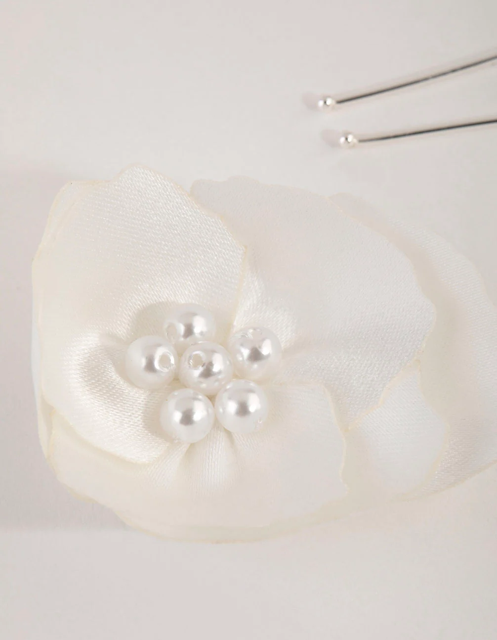 Fabric Pearl Flower Bun Pins