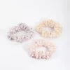 Fabric Pleated Flower Scrunchie Pack