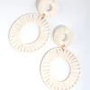 Fabric Raffia Double Disc Drop Earrings