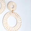 Fabric Raffia Double Disc Drop Earrings