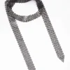 Fabric Skinny Diamante Tie Scarf