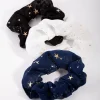 Fabric Star Detail Pack Scrunchies
