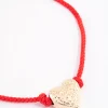 Fabric Textured Heart Pendant Rope Bracelet