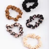 Fabric Thin Stone Animal Scrunchie 5-Pack
