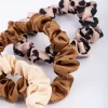 Fabric Thin Stone Animal Scrunchie 5-Pack