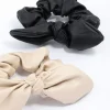 Faux Leather Large Bow Hair Scrunchie Pack