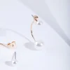 Faux Pearl Double Jacket Earrings