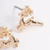 Festive Prancing Reindeer Stud Earring Pack