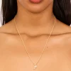 Gold Plated Cubic Zirconia & Pearl Letter J Necklace