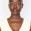 Gold Plated Cubic Zirconia & Pearl Rosary Necklace
