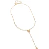 Gold Plated Cubic Zirconia & Pearl Rosary Necklace