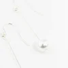 Fine Silver Pin & Pearl Drop Earrings