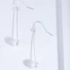 Fine Silver Pin & Pearl Drop Earrings