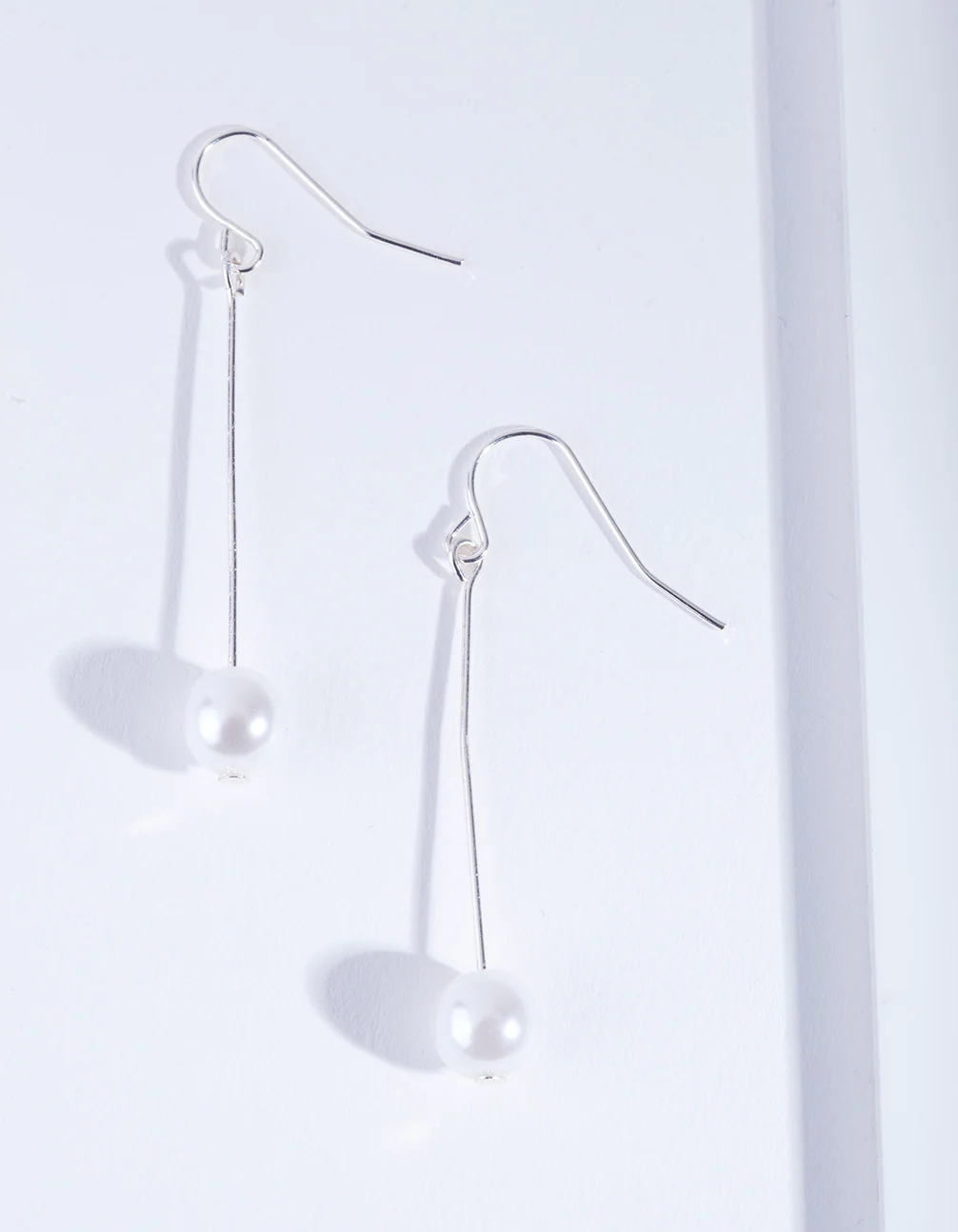 Fine Silver Pin & Pearl Drop Earrings